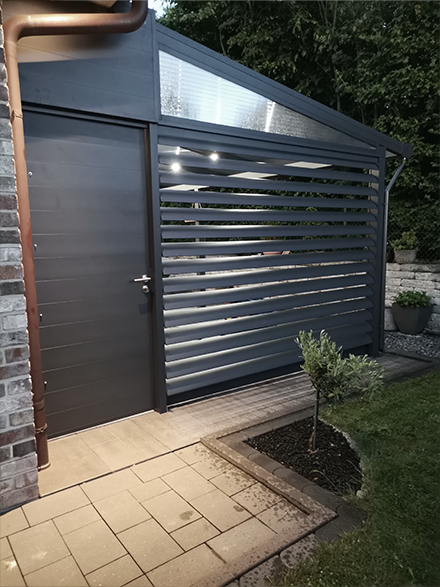 Anfrage für ein Angebot für Ueberdachung in Minden mit Lamellen aus Aluminium und Carport